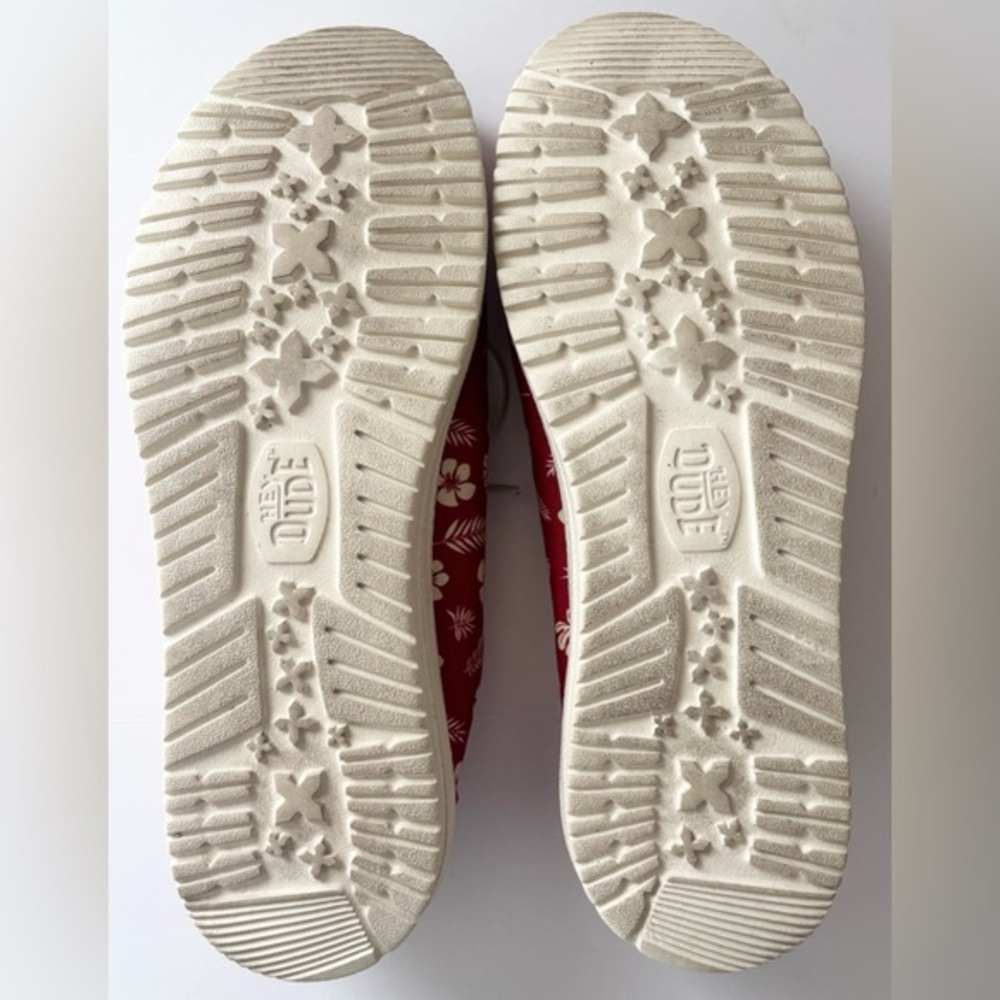 Hey Dude Wally Slip On Luau Shoes in Varsity Red - Picture 8 of 13